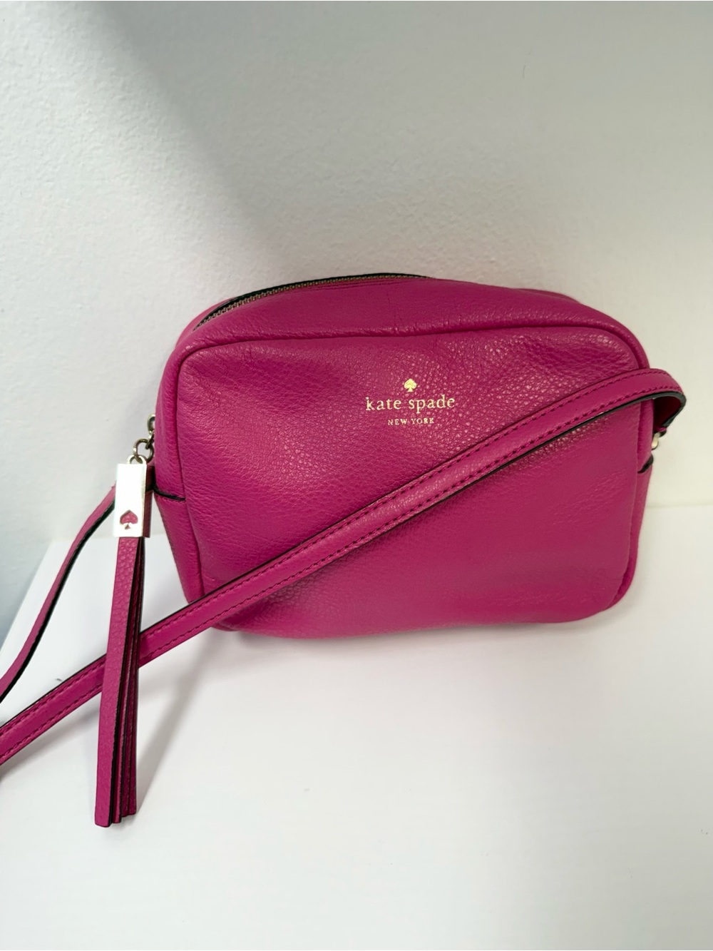 kate spade Grey Street Mindy Hot Pink Leather Crossbody Bag